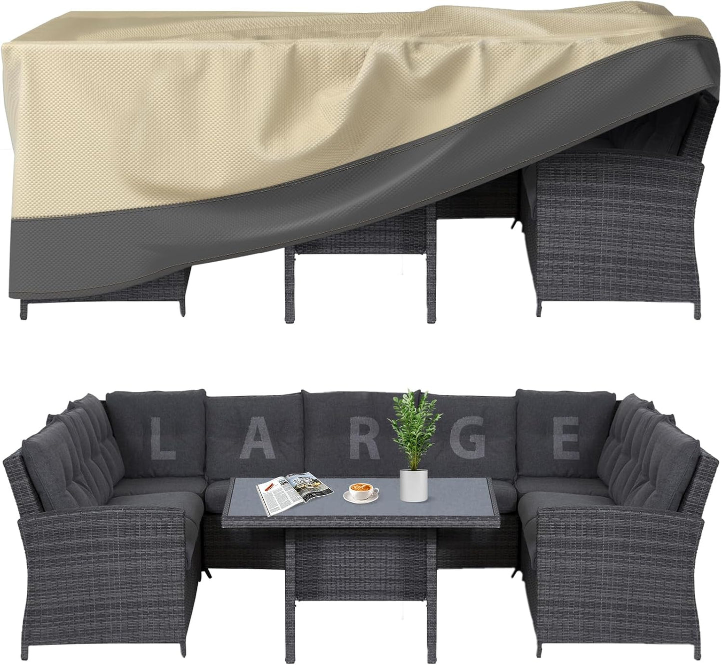 Rectangular Patio Dining Table Cover Waterproof Heavy Duty
