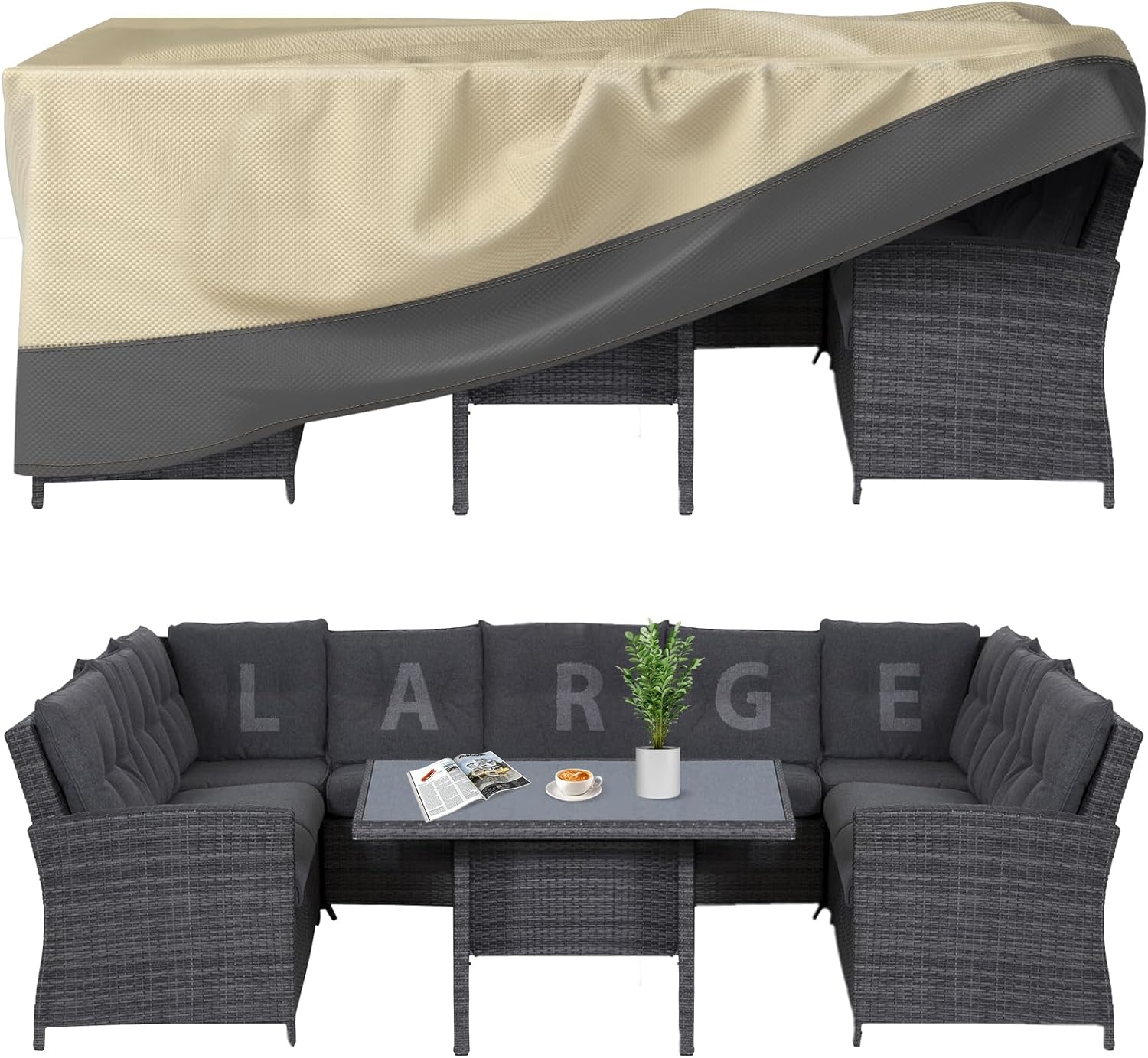 Rectangular Patio Dining Table Cover Waterproof Heavy Duty