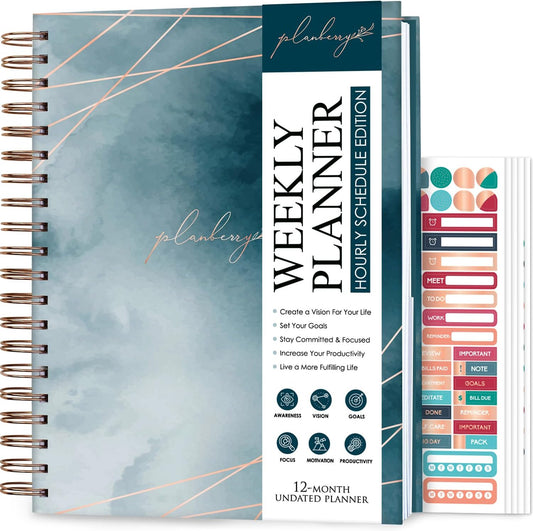 PLANBERRY Large Hourly Schedule Planner for Productivity Goals