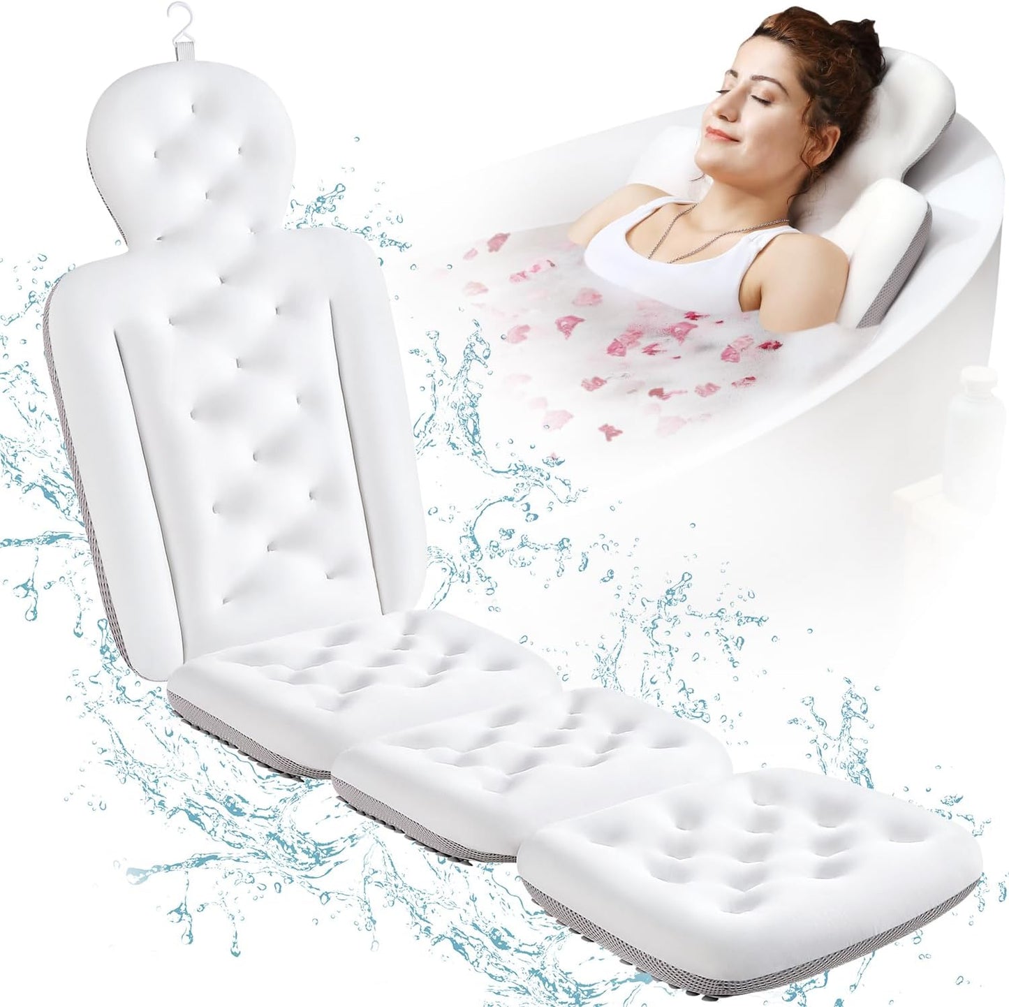 Full Body Bath Pillow for Bathtub with Luxury Support Cushion