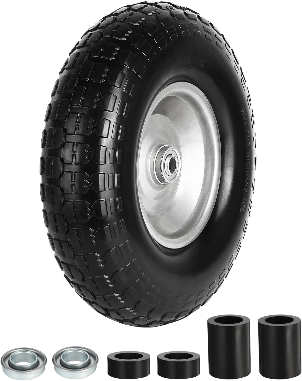 13 Inch Wheelbarrow Tire Flat Free Solid Tires for Garden Use