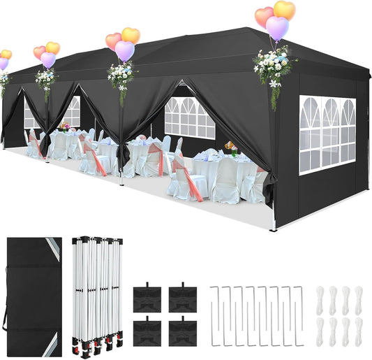 10x30 Pop Up Canopy Tent with Sidewalls for Outdoor Events