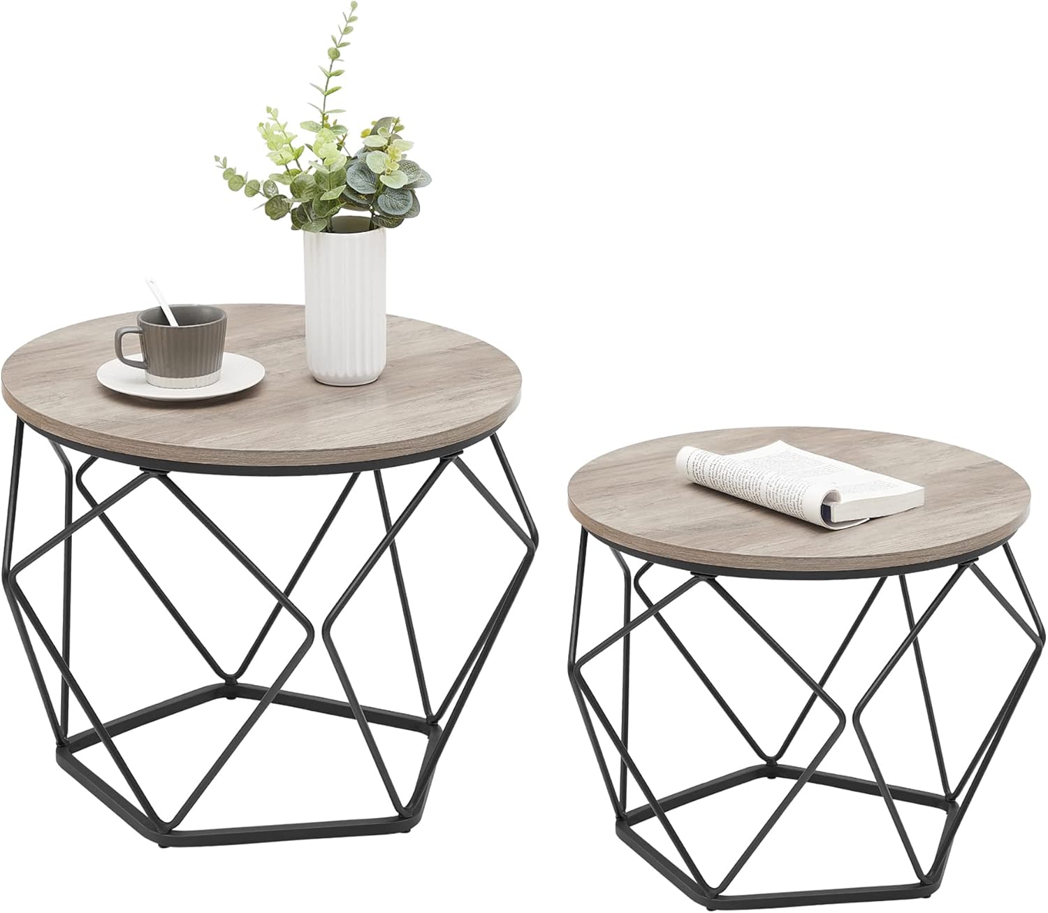 VASAGLE Small Coffee Table Set of 2 for Modern Living Spaces