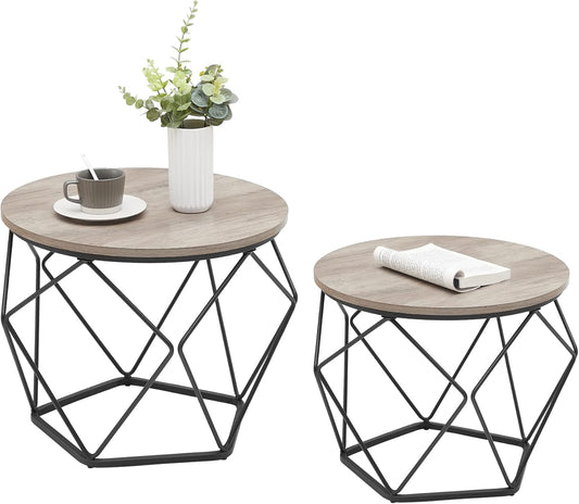 VASAGLE Small Coffee Table Set of 2 for Modern Living Spaces