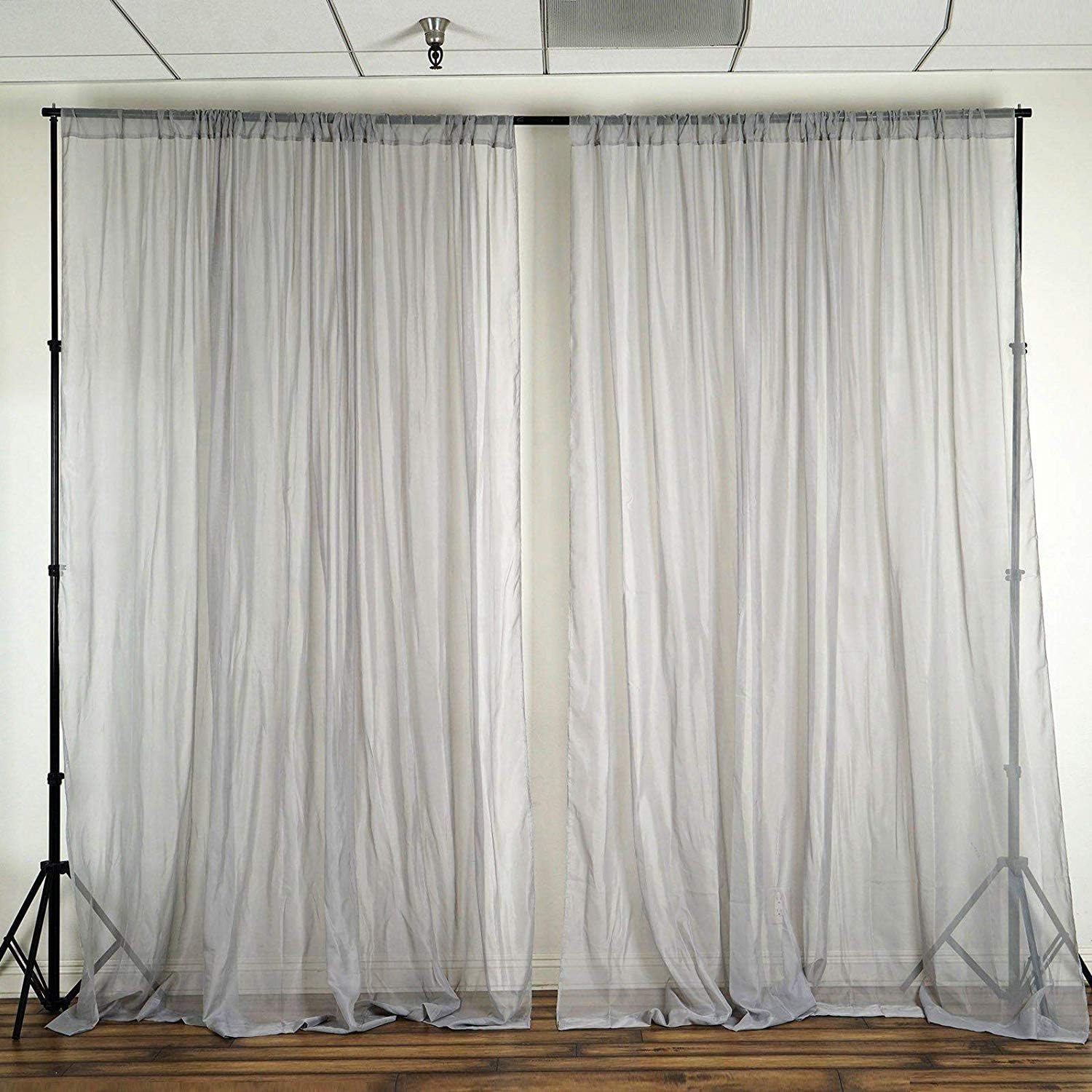 Polyester See Through Chiffon Backdrop Drape Curtain Panel