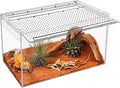 Reptile Terrarium 14in x 6.5in x 8.5in Acrylic Enclosure - Clear 360