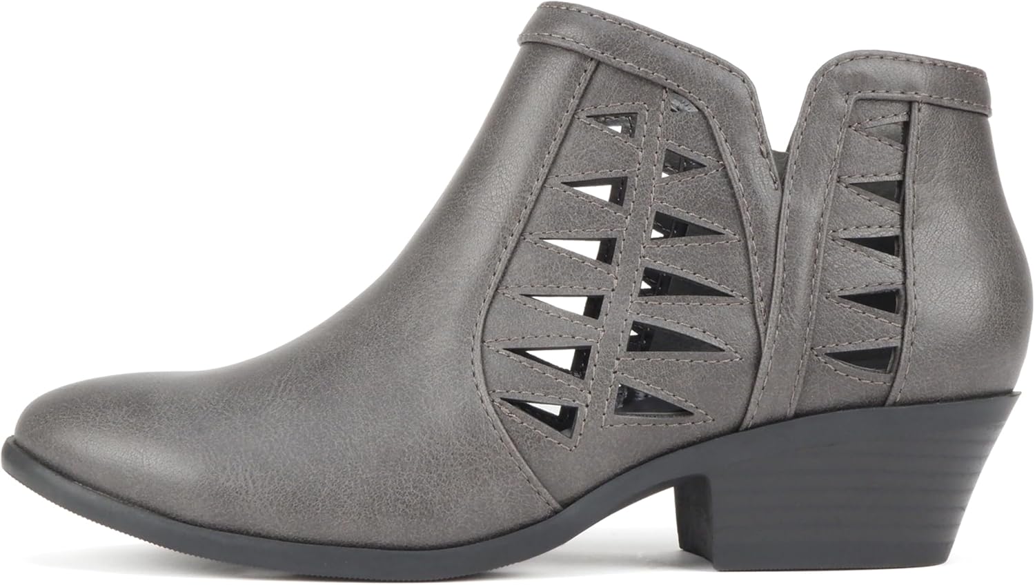 Soda CHANCE Womens Perforated Cut Out Block Heel Ankle Booties