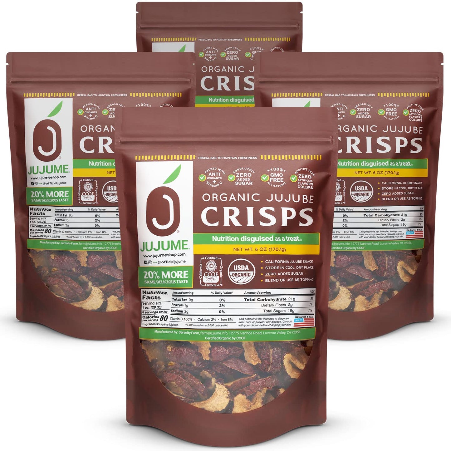 USDA Organic Jujube Crisps - Healthy Snack with Zero Sugar