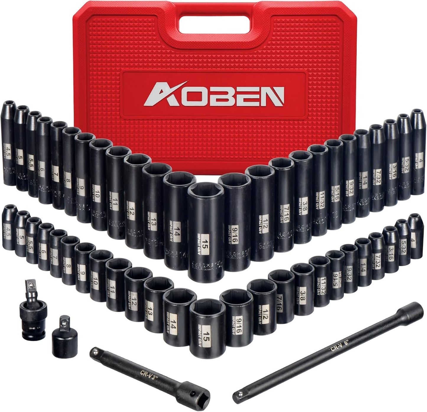 AOBEN 1/4-Inch Drive Impact Socket Set for Professionals