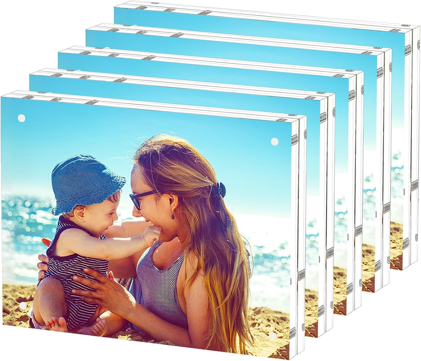 Acrylic Picture Frames 5 Pack for Stunning Photo Displays