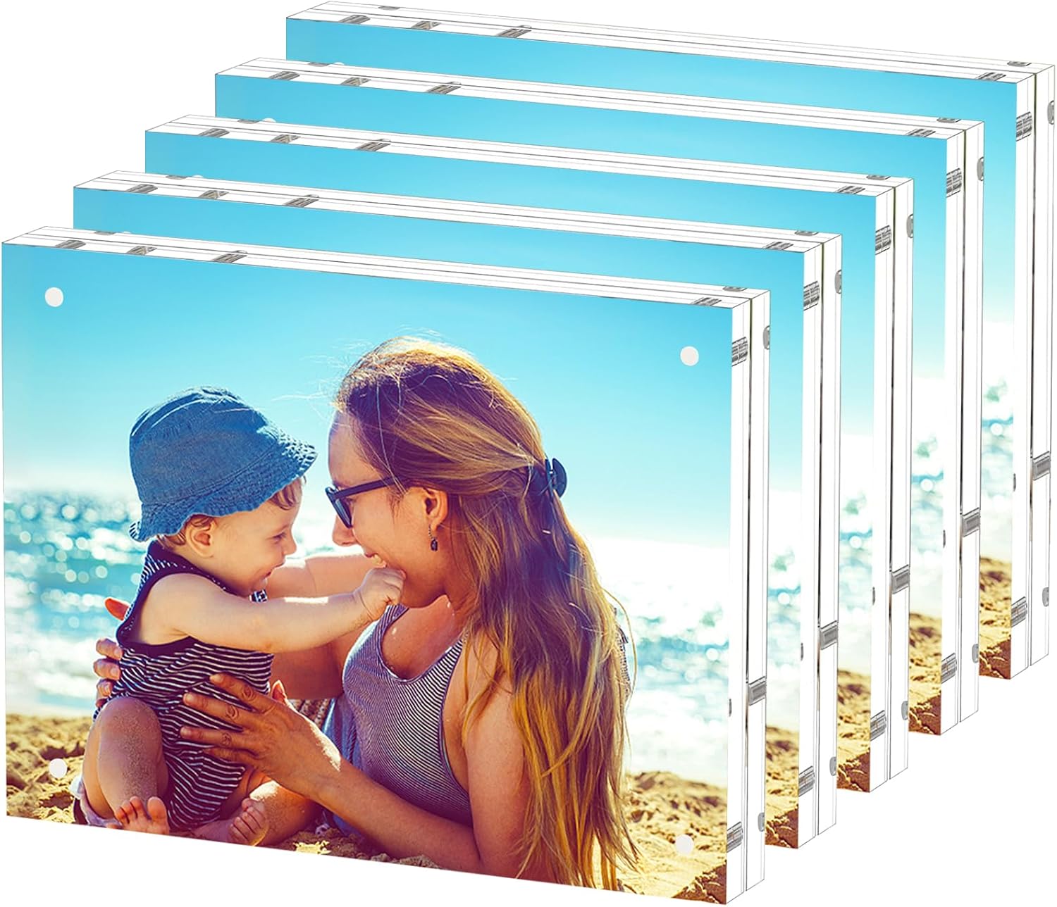 Acrylic Picture Frames 5 Pack for Stunning Photo Displays