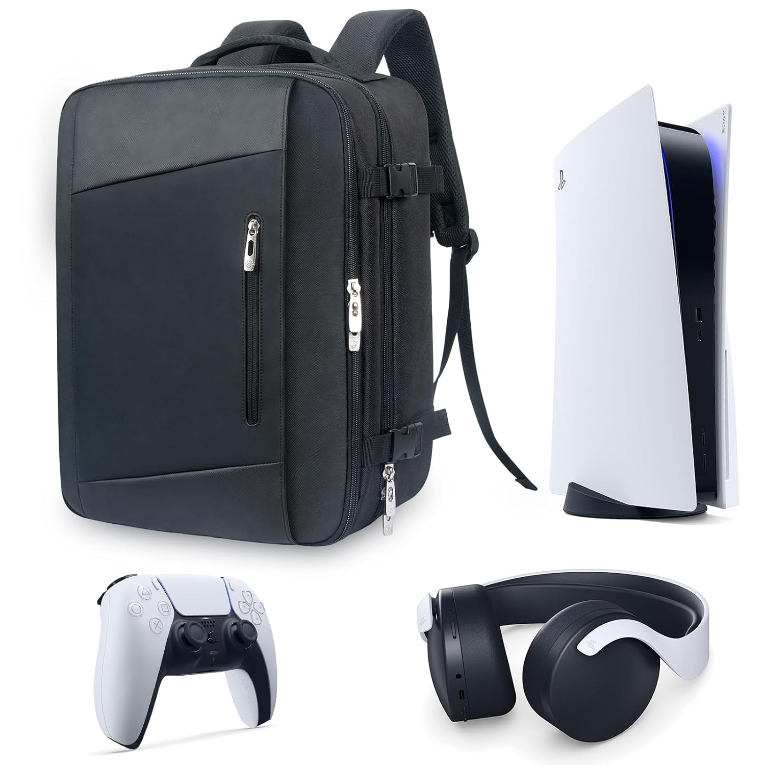 Hap Tim Travel Backpack for PS5 Console with Padded Protection