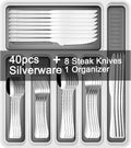 49-Piece Silverware Set with Organizer for 8 - Complete Cutlery Set