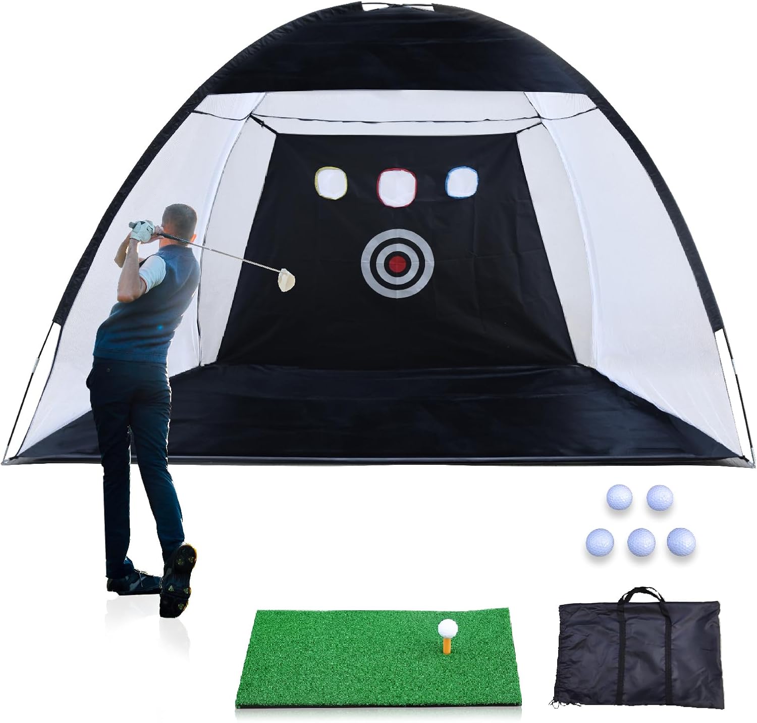 Improve Your Swing with 10x7ft Golf Net Set