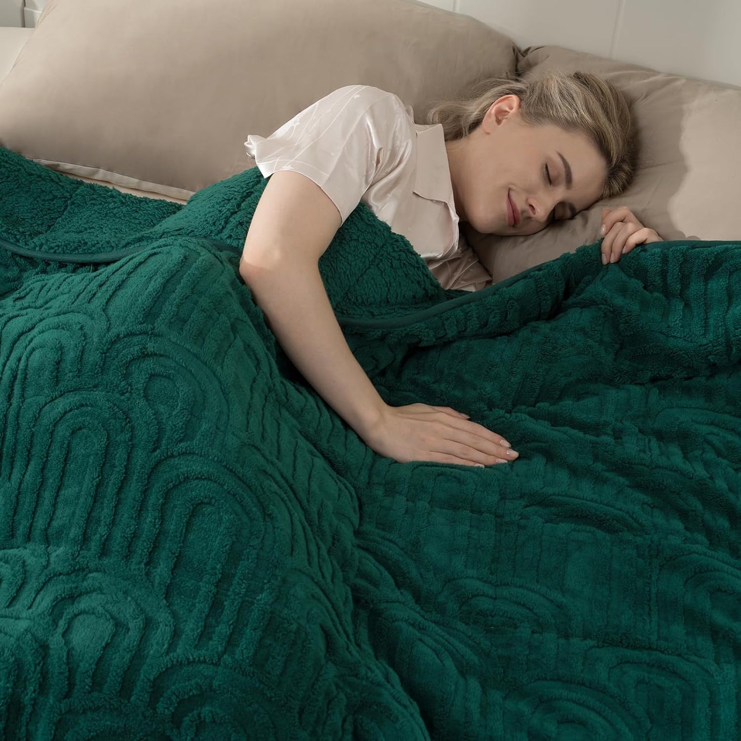 Cottonblue Jacquard Weighted Blanket for Adults 15 lbs Queen Size