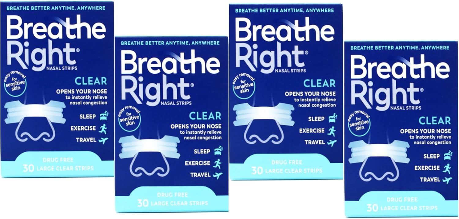 Breathe Right Nasal Strips Clear Large for Sensitive Skin Relief