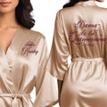 Mis Quince Anos Robes - Personalized Satin Getting Ready Robe knee