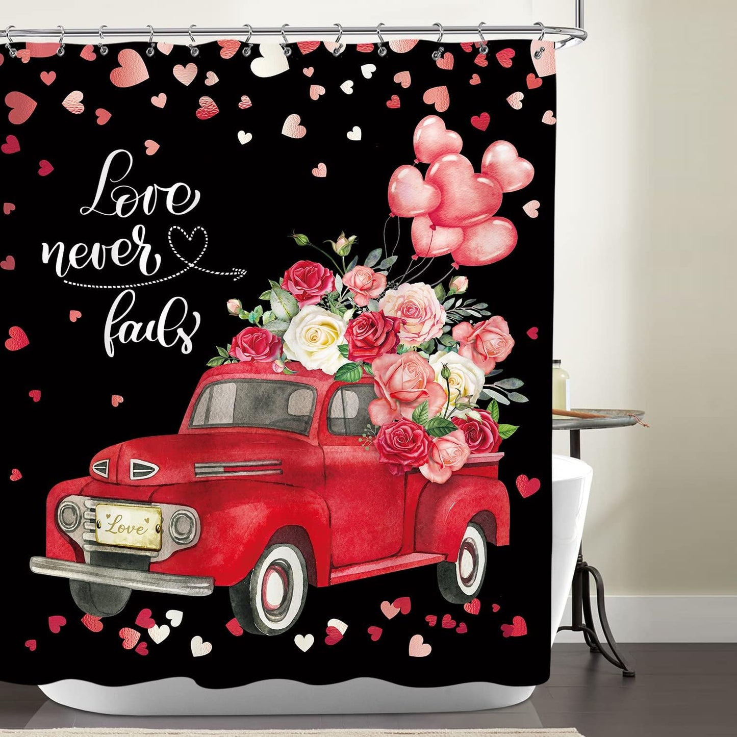 Romantic Rose Shower Curtain Set