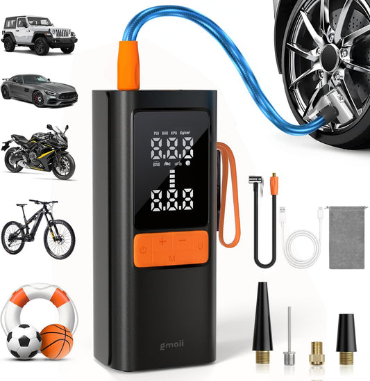 150PSI Portable Tire Inflator - Fast Inflation & LED Light