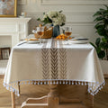 Cotton Linen Rectangular Tablecloth 55in x120in - Wrinkle Resistant
