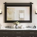 COGOOD Farmhouse Barn Door Mirror 41in x 26in - Rustic Wall Mirror