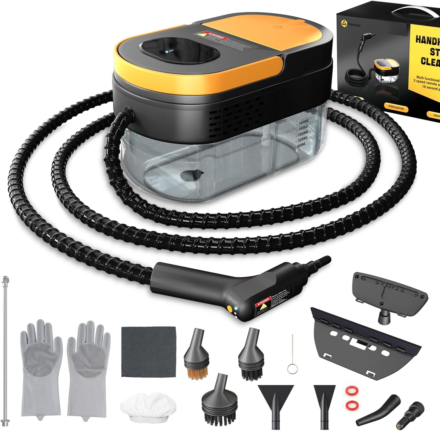 Portable Steam Cleaner for Home with Adjustable Handle and Accessories