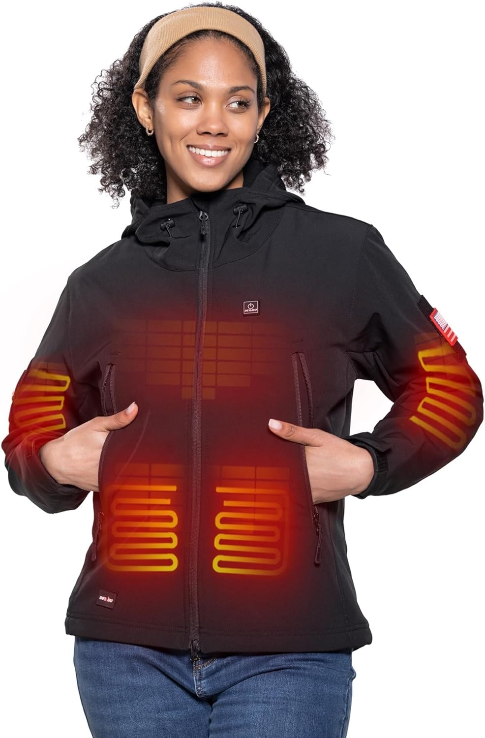 DEWBU Heated Jacket for Women with 12V Battery Pack for Winter