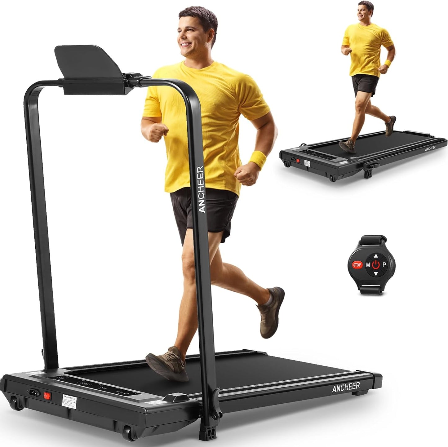 Compact Foldable Under Desk Treadmill - Max 300 lb Capacity - LED Screen