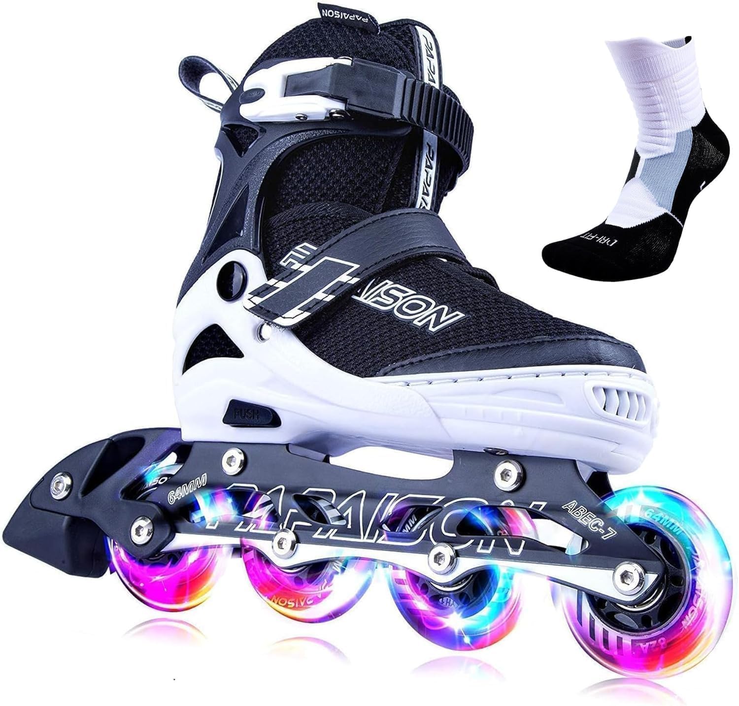Adjustable Inline Skates for Kids and Adults with Light Up Wheels