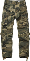 Men's Cargo Pants Relaxed Fit - Breathable Cotton Camo Workwear