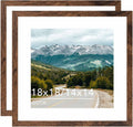 Wood 18x18 Picture Frame with 14x14 Mat Deep Brown - 2 Pack