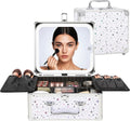 Relavel Travel Makeup Organizer Bag with LED Mirror for Easy Storage