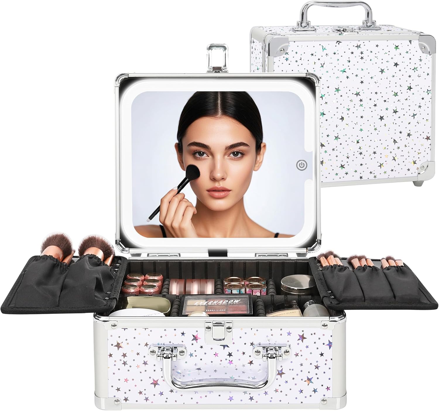 Relavel Makeup Bag with LED Mirror for Travel and Storage