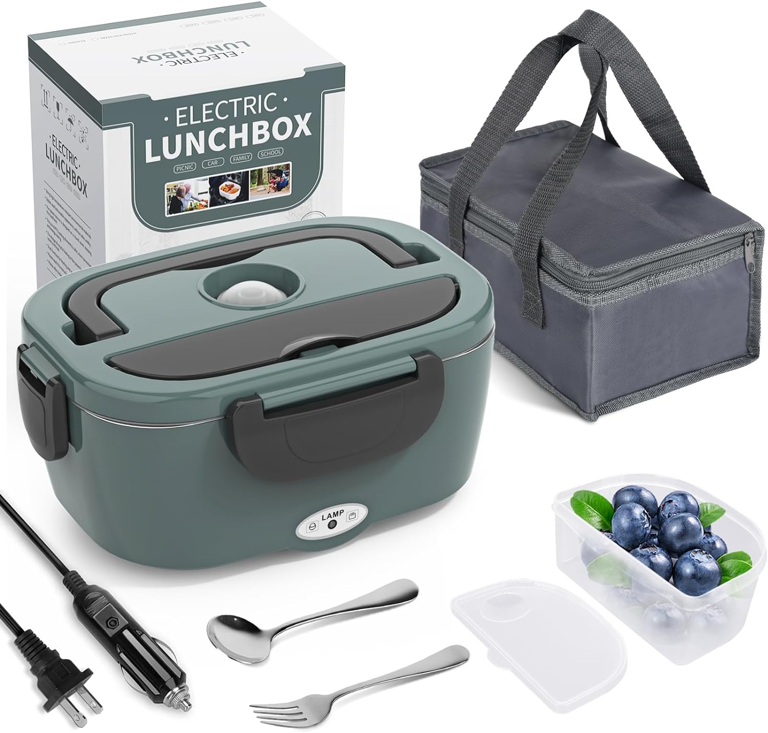 Portable Electric Lunch Box - Quick Heating, Multi-Voltage, Complete Set