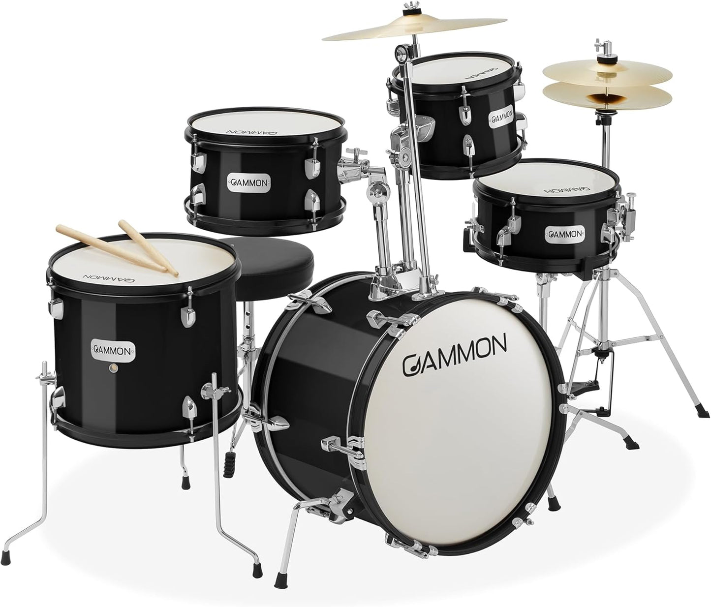 Gammon Percussion 5-Piece Junior Starter Drum Kit for Beginners