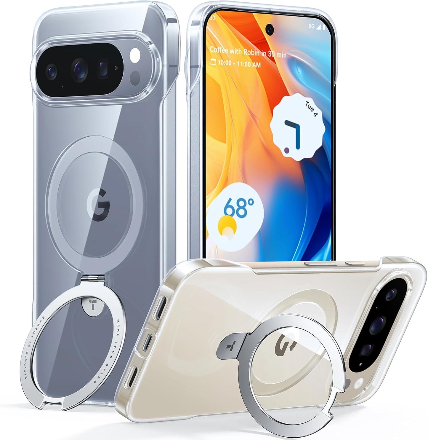 TORRAS Slim Clear Case for Google Pixel 10 Pro XL with Stand