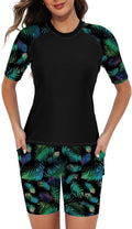 Tournesol Women's Two Piece Rash Guard Swim Set - UPF 50 (Style KLNY)