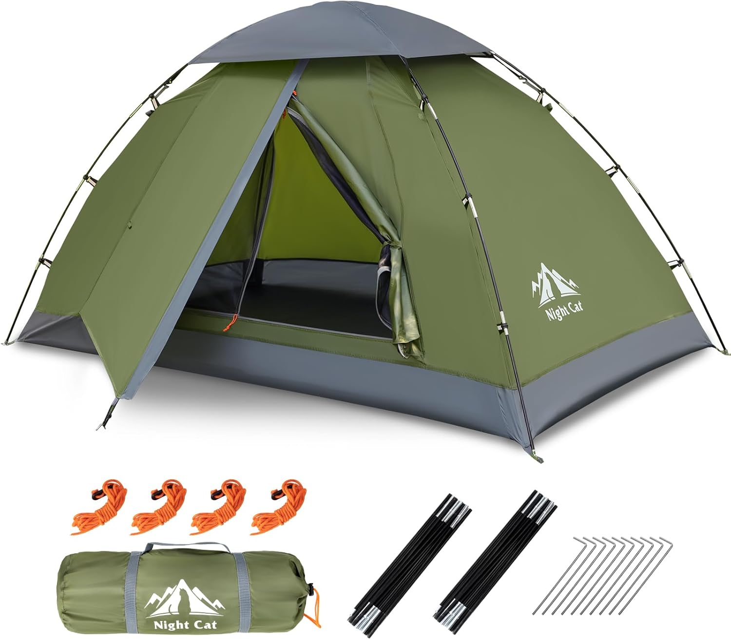 Night Cat Upgraded Backpacking Tent for 1-2 Persons Easy Setup