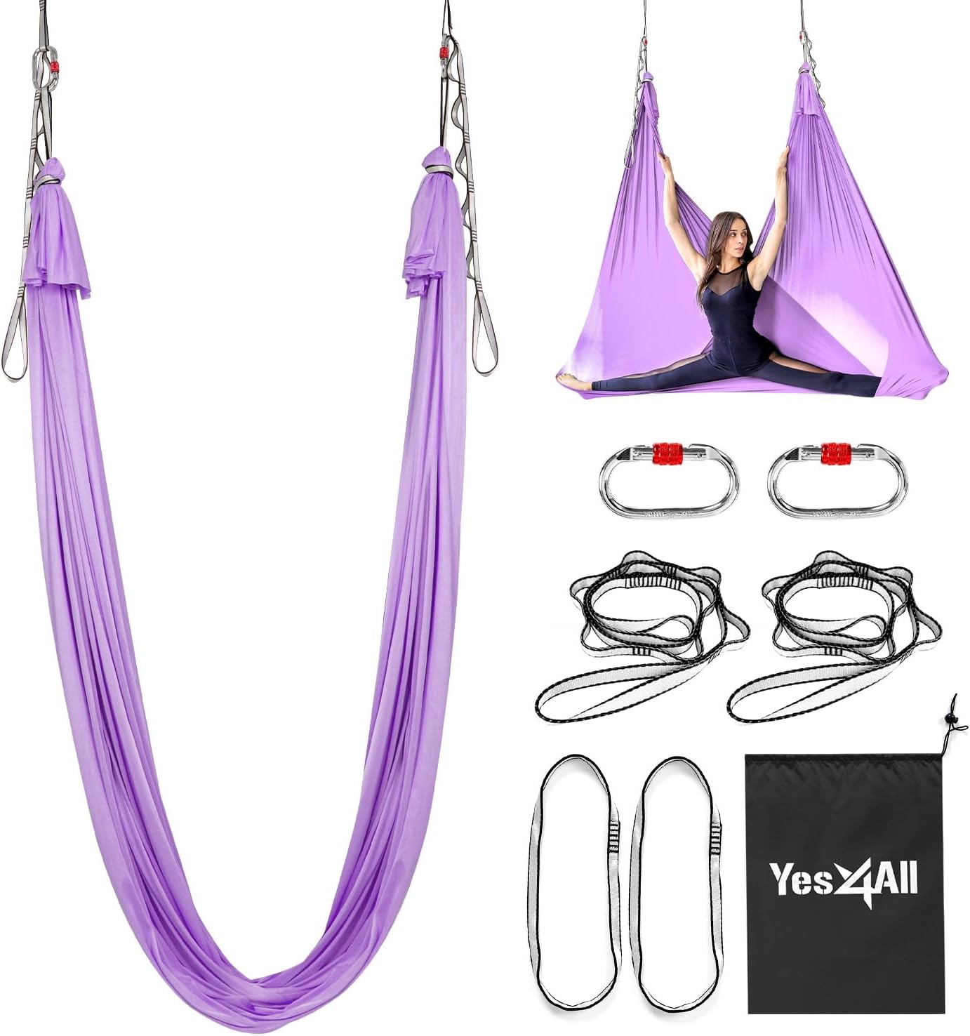 Yes4All Aerial Yoga Hammock for Strength and Flexibility