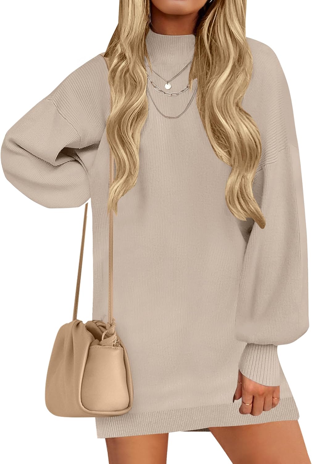 ZESICA Women's Fall Turtleneck Sweater Dress for Cozy Style