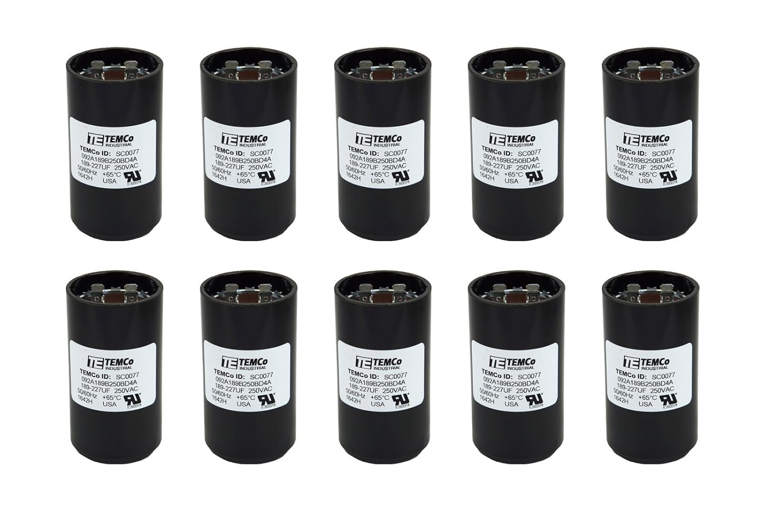10 Pack 189-227 uF Start Capacitor for HVAC and Pump Applications