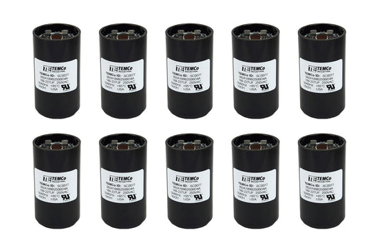 10 Pack 189-227 uF Start Capacitor for HVAC and Pump Applications