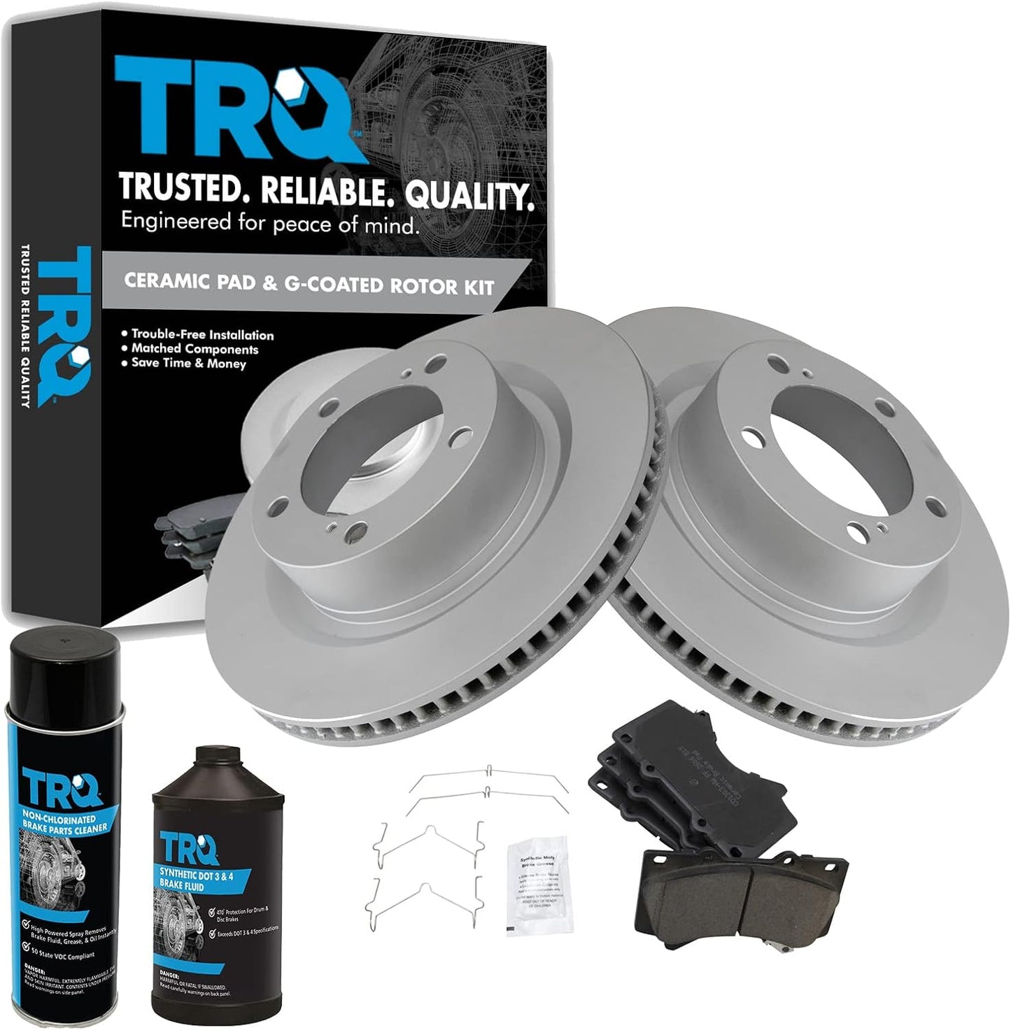 TRQ Front Brake Pad & Rotor Kit for Lexus & Toyota Vehicles