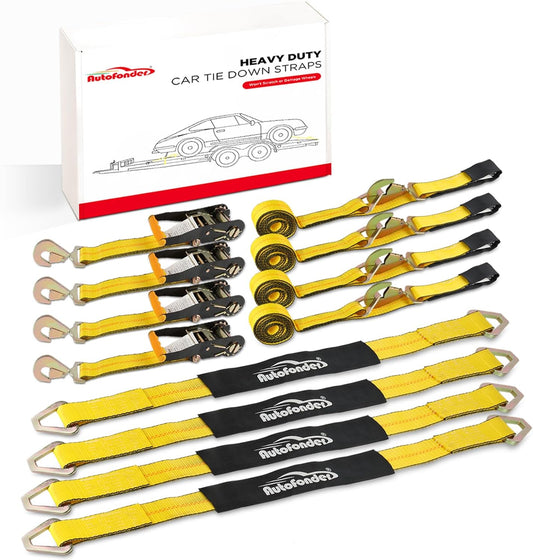 Autofonder Heavy Duty Car Tie Down Straps for Trailers