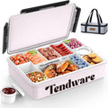 Chilled Portable Snackle Box with Insulated Bag - 12-Compartment Snack
