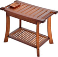 Teak Shower Chair Stool 24 in Bench Seat - Sturdy Shower Bench