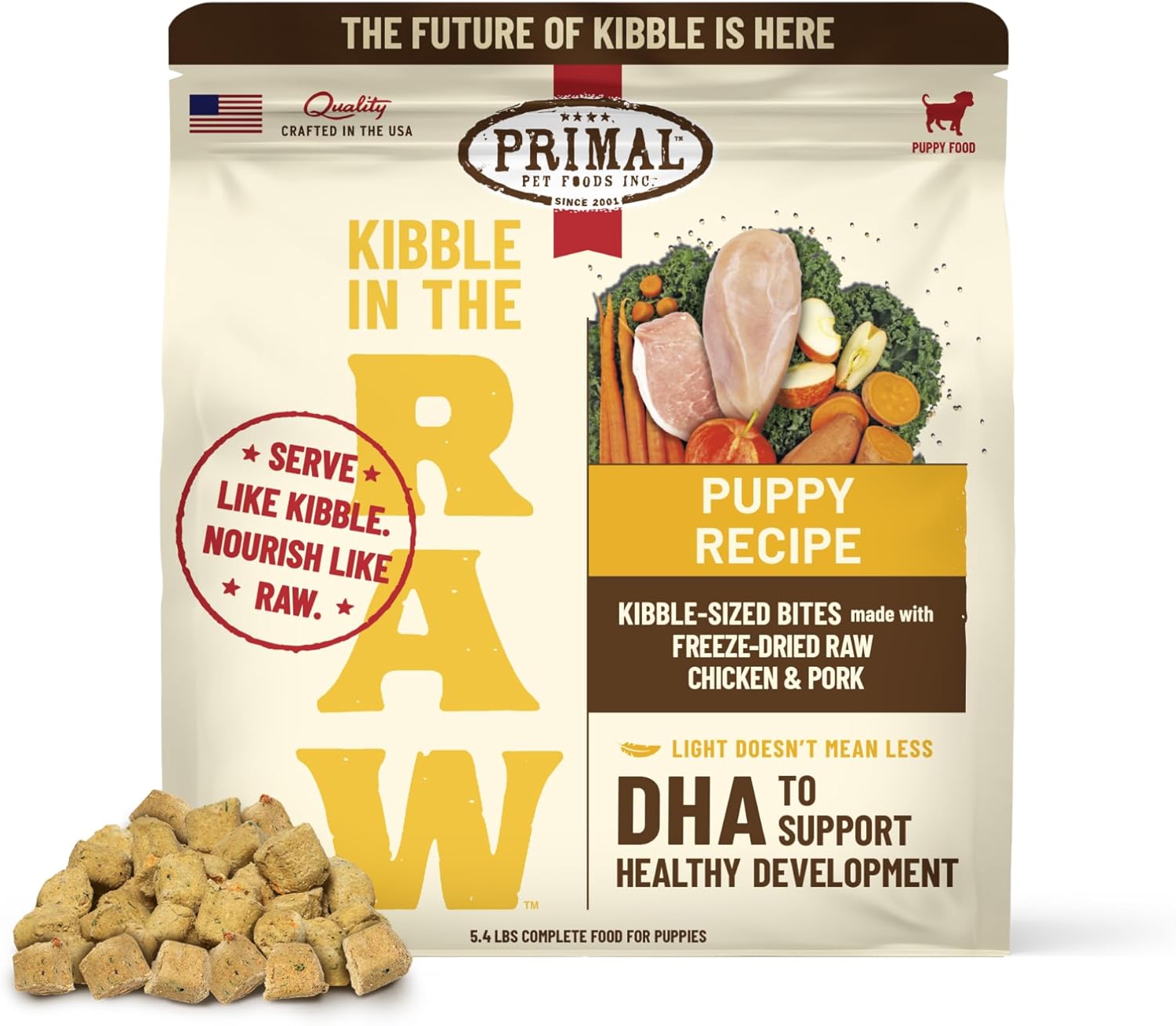 Primal Kibble in The Raw Freeze Dried Dog Food for Puppies