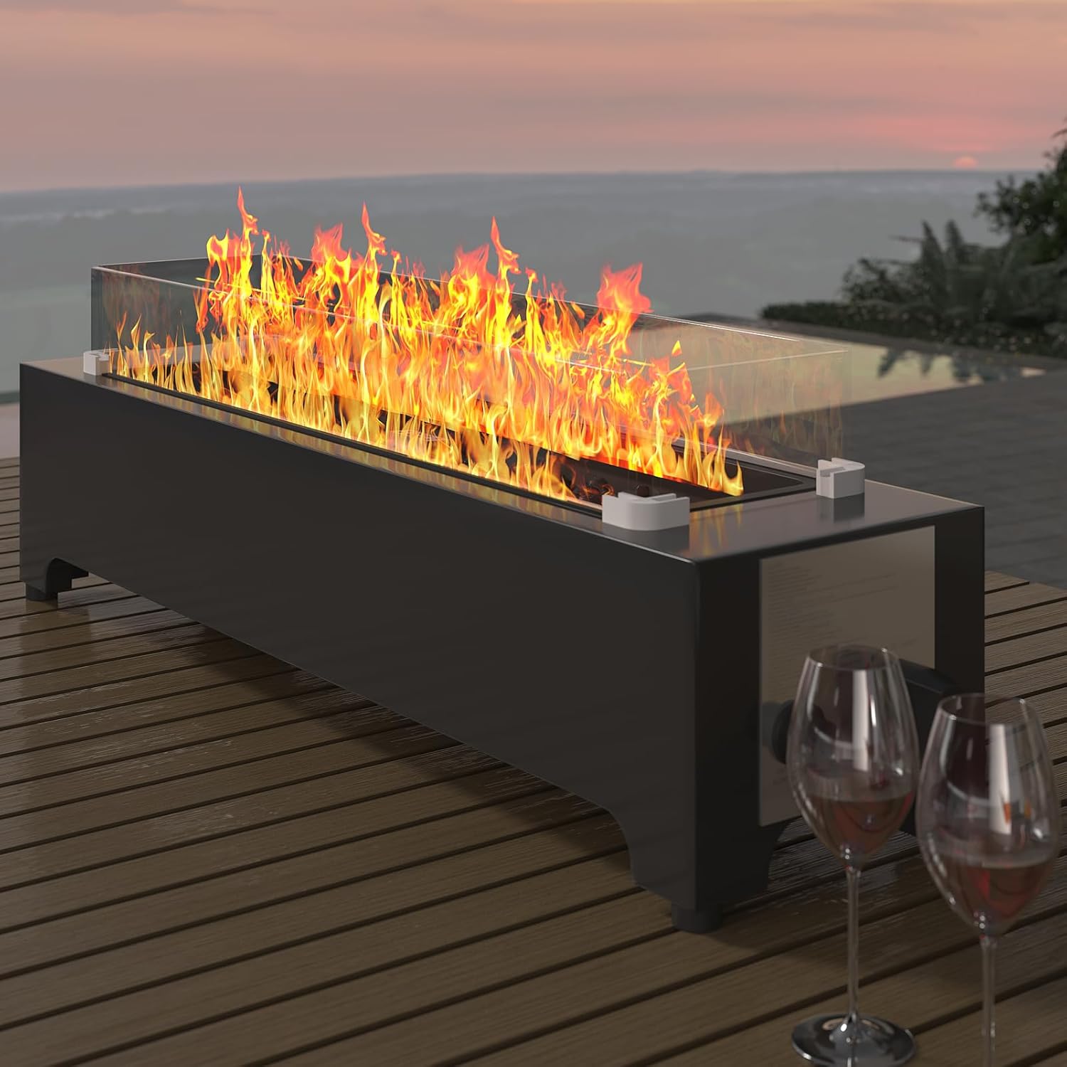 Tabletop Propane Fire Pit - 31.5 in Rectangle for Outdoor Use