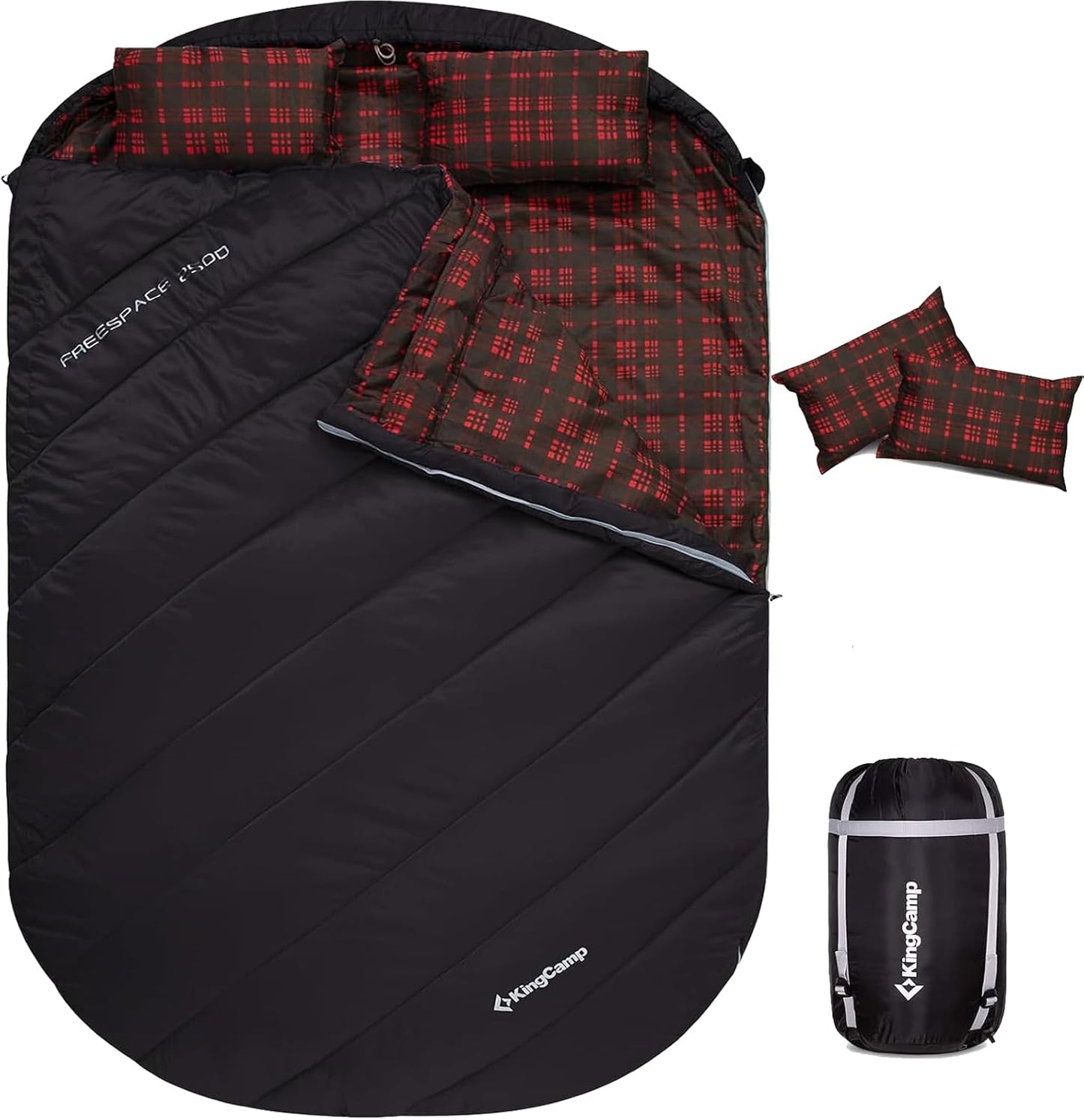 KingCamp Double Sleeping Bag for Couples - XXL Flannel Comfort