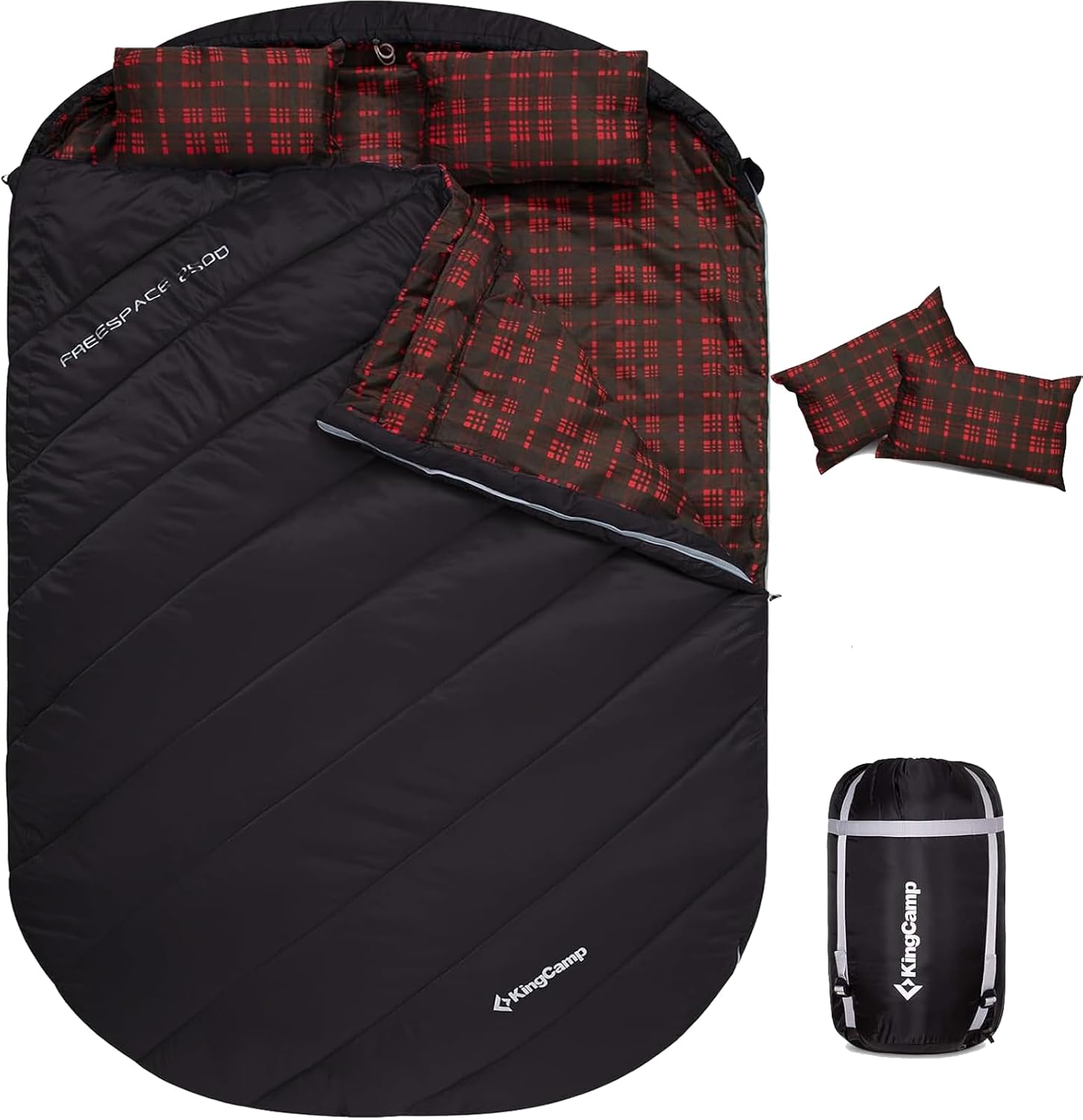 KingCamp Double Sleeping Bag for Couples - XXL Flannel Comfort